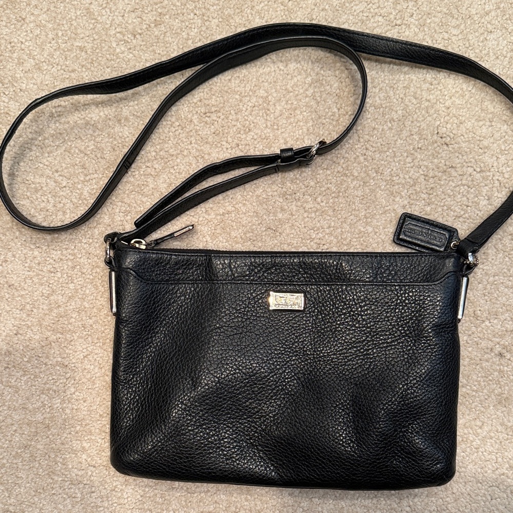 Coach Black Pebbled Leather Crossbody Bag